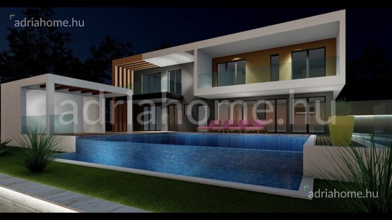 Stara Novalja - Villa 280 m2, medencével, kilátással a tengerre