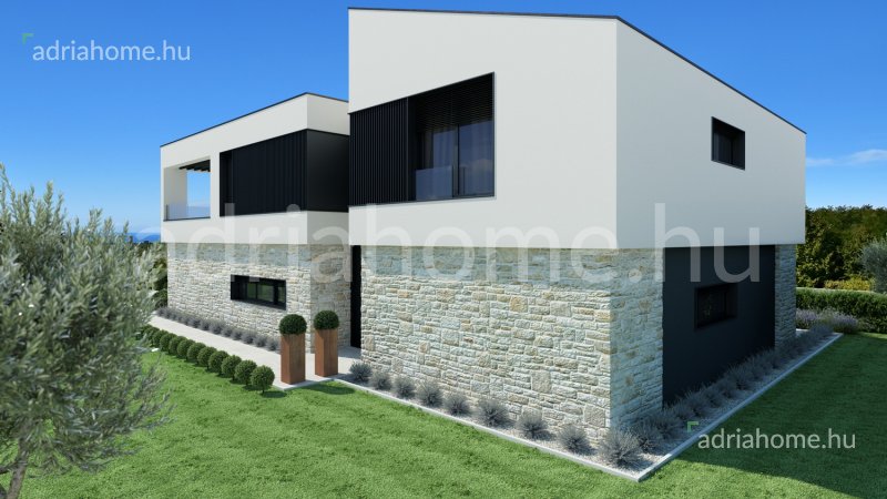 Poreč – 3 luxusvilla új épületben medencével és tengerre néző kilátással