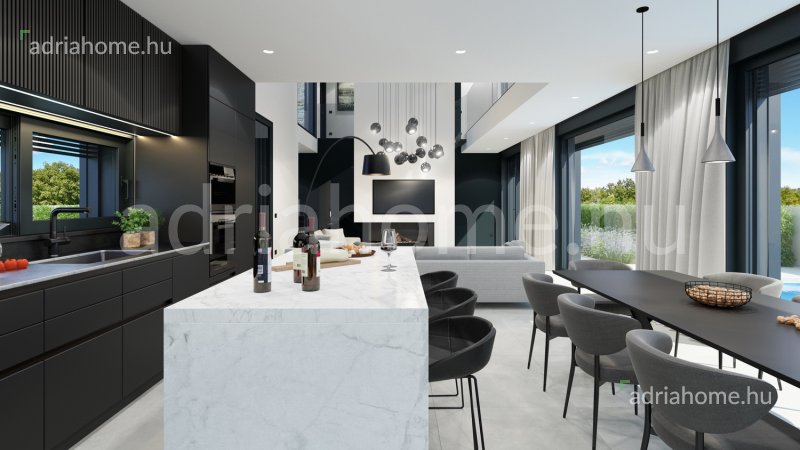 Poreč – 3 luxusvilla új épületben medencével és tengerre néző kilátással