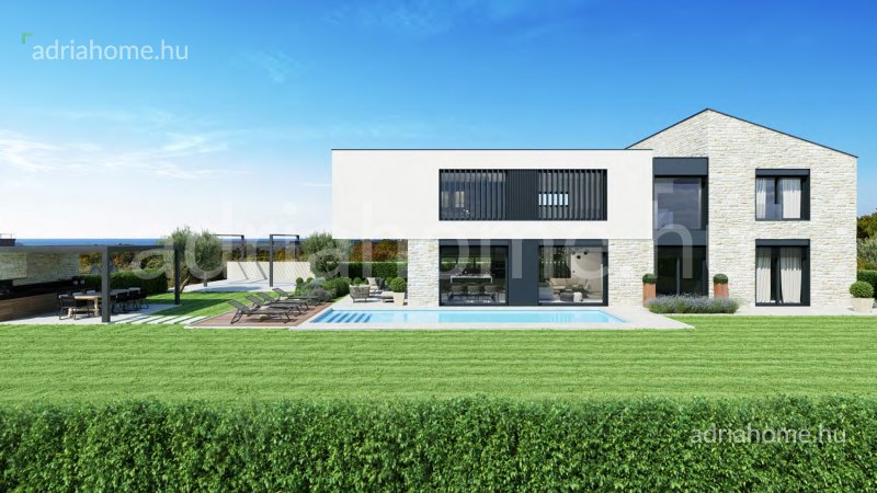 Poreč – 3 luxusvilla új épületben medencével és tengerre néző kilátással