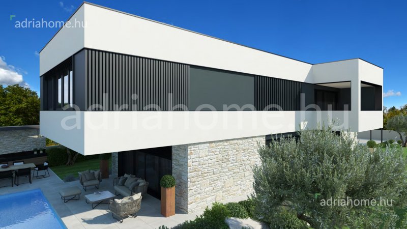 Poreč – 3 luxusvilla új épületben medencével és tengerre néző kilátással